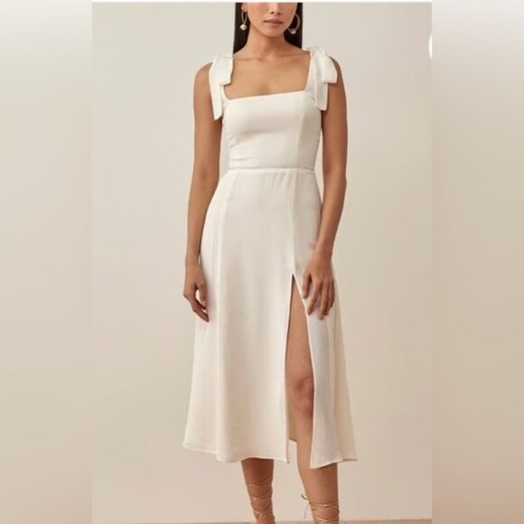 Reformation Dresses & Skirts - White Reformation Besse Dress Size 12 NWT